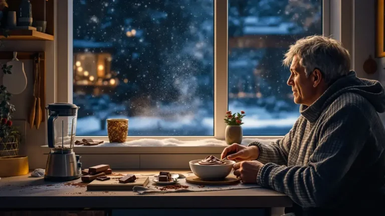 Deze chocoladeroom, rijk aan eiwitten en zonder ei, is ideaal voor winteravonden waarop je liever niet kookt